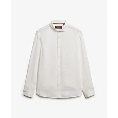 Superdry - Linnen Vacation overhemd met borduursel - Heren - Lange mouwen shirts