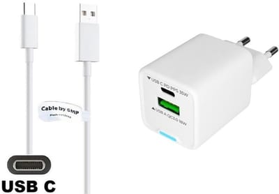 OneOne 35W super snellader met 2 poorten + 2,0m sterke USB C kabel. PD lader. Oplader adapter past op Samsung Galaxy M21, M30, M40, M54, M55s, M05, F42, M10s, M11, Z, M06, M42, M20, M31s, M32, M32, F05