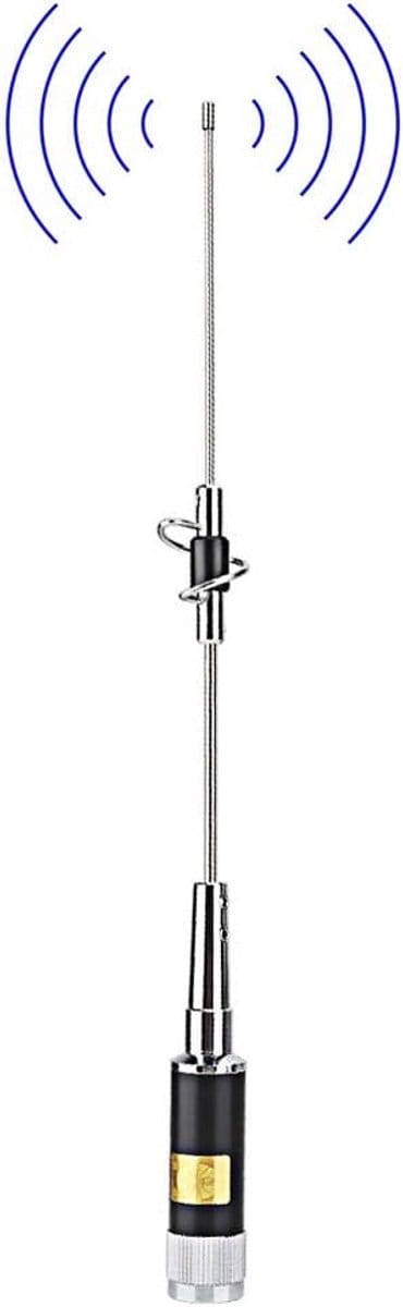 Mobiele Radioantenne - Dualband Zendontvanger - Signaal Ontvangst - Instelbare Frequentie - 30cm Lengte - Zilver