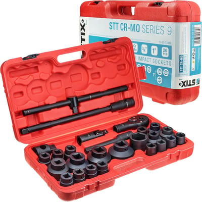 Dopsleutelset 26-delig - Lange Doppen - Zware Voertuigen - CR-MO Staal - 21-65 mm