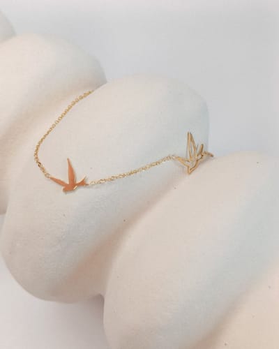 Ava & Imber Ava Vogel Ketting Stainless Steel Goud (RVS) | Damesketting Stainless Steel Goud | Subtiele Ketting | Klassieke Ketting