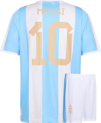 Messi Argentinie Voetbaltenue Thuis - Voetbal Tenue Kinderen - Shirt en Broekje - Jongens en Meisjes -eren Volwassenen - Heren en Dames - Maat 152
