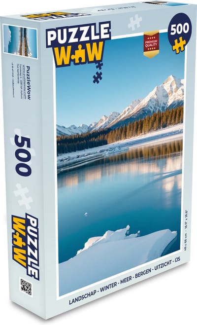 Puzzel Landschap - Winter - Meer - Bergen - Uitzicht - IJs - Legpuzzel - Puzzel 500 stukjes