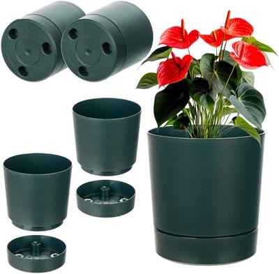 KADAX Bloempot Bloemenhoes 14,5 cm met ronde kunststof standaard