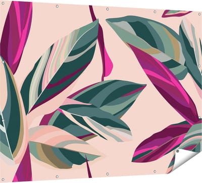 Gards Tuinposter Bloem Bladeren - Bloemen - Abstract - 160x120 cm - Tuindoek - Tuindecoratie - Wanddecoratie buiten - Tuinschilderij