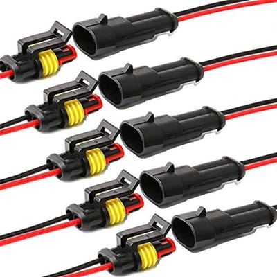 Waterdichte elektrische connector 16 AWG 2 pins - 5 stuks voor auto, vrachtwagen en boot