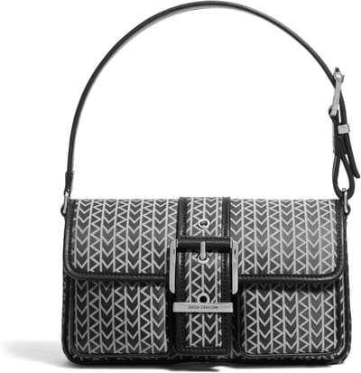 Schoudertas Dames - Handtas Polstas - Licht Reizen - Glad Leer - 27 x 7 x 17 cm - Zwart