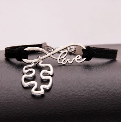 GoedeDoelen.Shop | Veterarmband Autisme Love Infinity Zwart | Autisme Sieraad | Autisme Awareness | Infinity Sieraad | Statement Armband | Polsmaat 18 + 5 cm | Wellness-House|