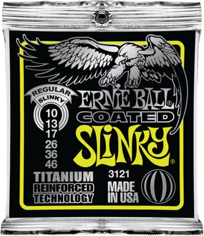 Ernie Ball 3121 Coated Slinky's Titanium Snaren voor Elektrische Gitaar (10-46)