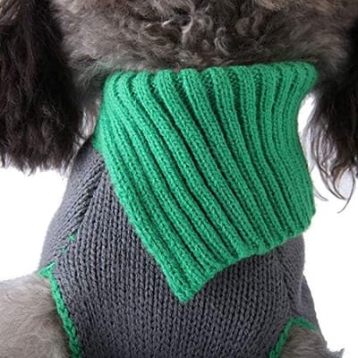 Oneay Hondenkersttrui met muts, kersttrui voor honden（L）, gebreide trui met elandmotief, geschikt voor kleine tot middelgrote honden.
