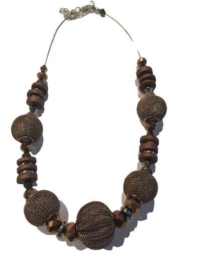 Petra's Sieradenwereld - Ketting bruin met bruine ballen (10252408)
