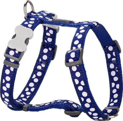 Animal Boulevard Dh-s5-db-20 - Hals- En Leibanden - Hond - Rd Harnas White Spots On Marine-m - Maat: M - 206070