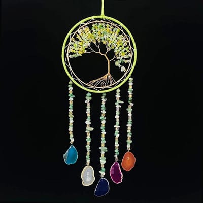 7 Chakra Edelsteen Levensboom Dromenvangers Kleur Agaat Wandhangers Kamer Raam Tuin Windgongen Dromenvangers Huisdecoratie