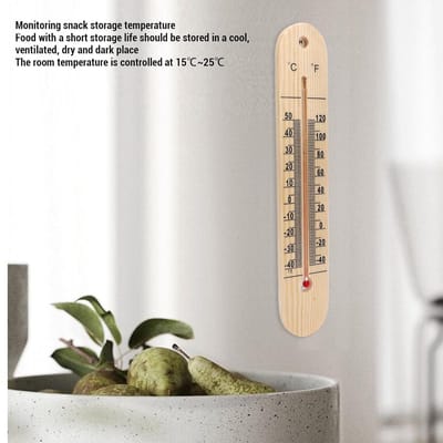 Wandthermometer Hout Design - Temperatuurmeter Binnen Buiten - Temperatuur Monitoren - Breed Meetbereik - -40 Tot 120℉