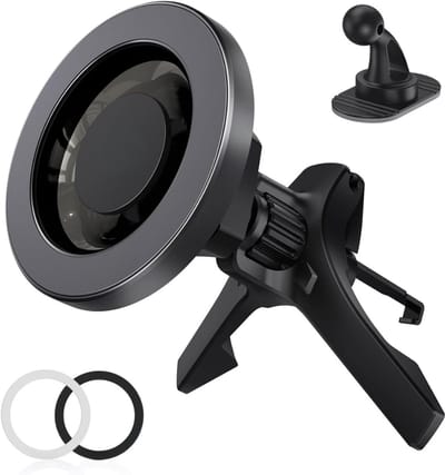 Famanu – Magnetische telefoonhouder voor auto ventilatie, ronde houder met stevige magnetische bevestiging