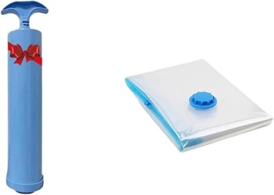 Compressiezakken Kleding - Opbergzakken Vacuüm - Ruimte Besparen - Met Pomp Inbegrepen - 80 x 100 cm - Doorzichtig