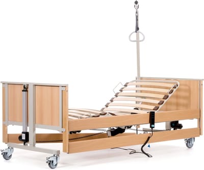 aks-L4 Hoog- laag bed met anti-Trendelenburg (positie waarbij voeten lager zijn) en houten latenbodem