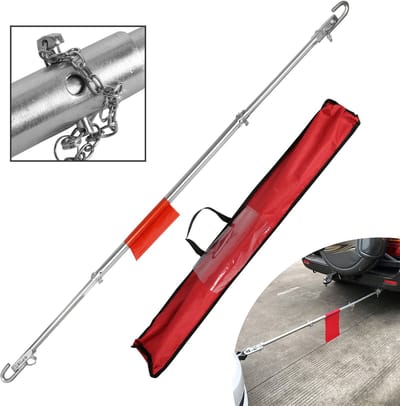 Sleepstang 2000kg 180cm staal trekkracht pechhulp auto incl. opbergtas 3-delig zilver