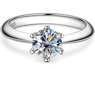GRA Gecertificeerde Moissanite Ring VVS1 Lab Diamant Solitaire Ring Voor Vrouwen Verloving Belofte Trouwring Sieraden 6&Us Size 1ct wit