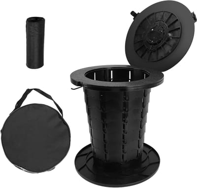 Vouwbaar Campingtoilet, Hoogte Verstelbaar, Mobiel Toilet voor Volwassenen en Kinderen, Ideaal voor Kamperen, Boottochten en Stranduitjes