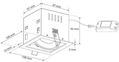Inbouwspot Vierkant Mat Zwart 7Watt Led