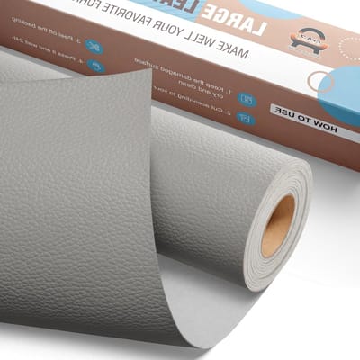 Reparatieset voor Kunstleer, Zelfklevende Patches voor Meubels, Autozitplaatsen en Tassen, 40 x 80 cm, Grijs