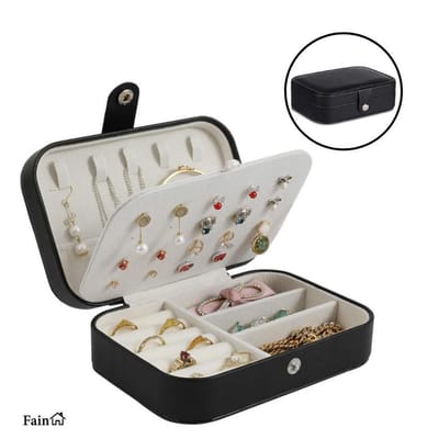 Fain® Luxe Sieradendoos – Zwart – Juwelendoos – Sieradendoos dames – Sieradendoosje – Opbergdoos - Sieradenbox luxe juwelendoos – Sieradenkist – Sieradendoos meisjes – Juwelen houder - Juwelendoosje voor volwassenen