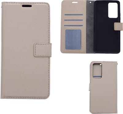 LuxeBass Hoesje geschikt voor Xiaomi 12 Pro - Boekhoesje met kaartvakken - Goud gsm hoesje - telefoonhoes - telefoonhoesjes