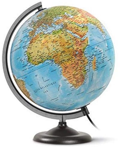 30 cm wereldbol met dubbele cartografie