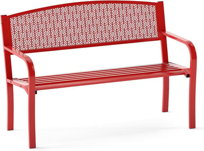 Metalen Tuinbank - Parkbank Buiten - Genieten van de tuin - Robuuste constructie - 126 x 60 x 86 cm