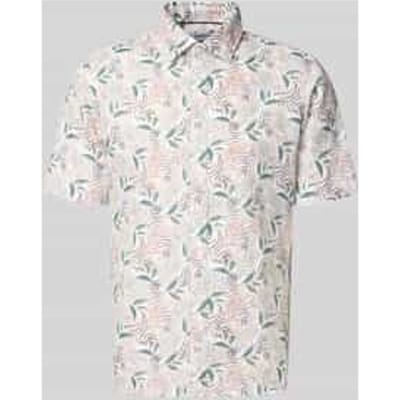 Slim fit zakelijk Hemd van linnenmix met Kentkraag
