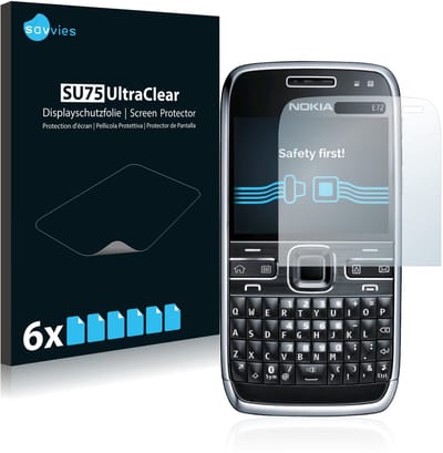 Savvies - Screenprotector voor Nokia E72 - Folie Beschermfolie transparant 6 Stuks