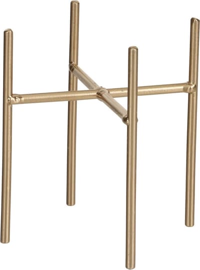 Mica Decorations Planten standaardje verhoger Ascot - goud - H12 x B10 cm - Plantenstandaard - Windlicht houder