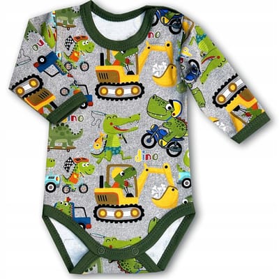 Dartomik - Kinderbody - Lange Mouw - Maat 104 - Dinos