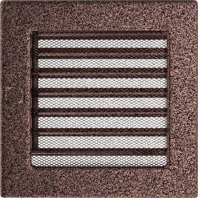 Schoorsteenrooster - Ventilatierooster met jaloezieën - Luchtcirculatie verbeteren - Poedercoating - 17x17 cm - Koper
