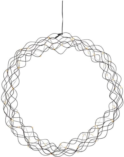 Star Trading raamkrans 'Curly' van metaal, netvoeding, 50 LED's, warm wit, Ø 45cm