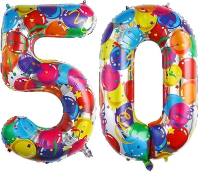 Cijfer Ballonnen Ballon Cijfer 50 Verjaardag Versiering Feest Helium Ballonnen Cijferballon Folieballon Kleur Xl Formaat