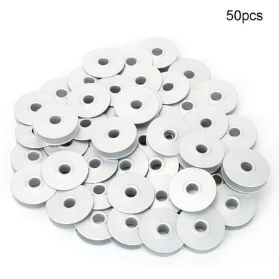50 pcs Bobines en Aluminium Bobine Vide pour Machine à Coudre Boutonnière Accessoires