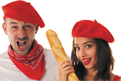 Rode baret - Hoofdeksel rood van vilt