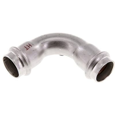 90 graden L-Perskoppeling - 22mm Persmof - RVS