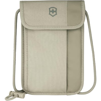 VICTORINOX Reizen Essentiële Veiligheid Nek Portemonnee met Paspoorthouder en Zand 653379 Waardevolle Spullen, Portemonnee voor Mannen, Beige, gray