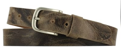 Casual Leren Heren/Dames Riem | 3.5cm breed | Riemmaat: 95cm (totale lengte: 110cm) | 100% echt leer | Kleur: zand | Nikkelvrije gesp