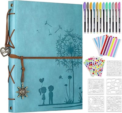 Schoolfotoboek - Fotoalbum - PU Leer - 60 Zwarte Pagina's - DIY Scrapbook - Voor Familie en Vrienden