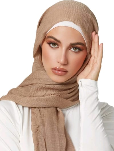 Hijabsjaal - Hijab Dames Sjaal - Hijab Fashion - Dames Sjaal - Omslagdoek - Hijab Chiffon - Mokka Bruin - 197 * 87 cm