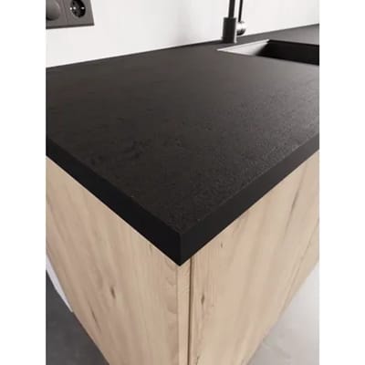 Sencys - Werkblad - Aanrechtblad - Gebrand Hout - 304x64x3,8cm