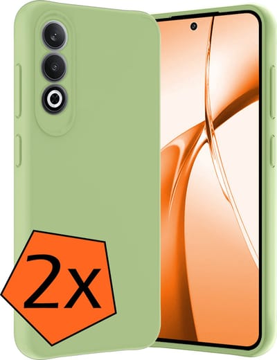 Hoes - 2 Stuks - Geschikt voor OnePlus Nord CE4 - Sterk & Shockproof - Case Siliconen - Back Cover - Telefoon Hoes - Groen
