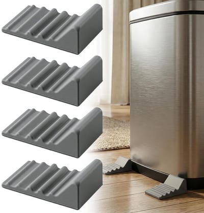 4 Stuks Wandbescherming voor Vuilnisbakken van Siliconen - Afvalcontainerhouder Zonder Boren, Ideaal voor Keuken en Kantoor, Universele Wandbescherming tegen Vlekken en Schade