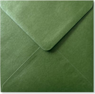 Cards & Crafts 50 Luxe metallic vierkante enveloppen - 14x14cm - Mosgroen - 110grams - 140x140mm