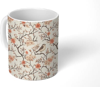 Mok - Koffiemok - Kersenbloesem - Mus - Roze - Mokken - 350 ML - Beker - Koffiemokken - Theemok