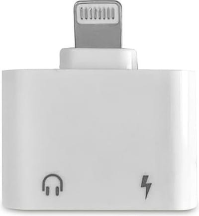 Dual port adapter / splitter alleen voor iPhone hoofdtelefoons en oplader Delight